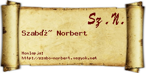 Szabó Norbert névjegykártya