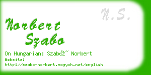 norbert szabo business card